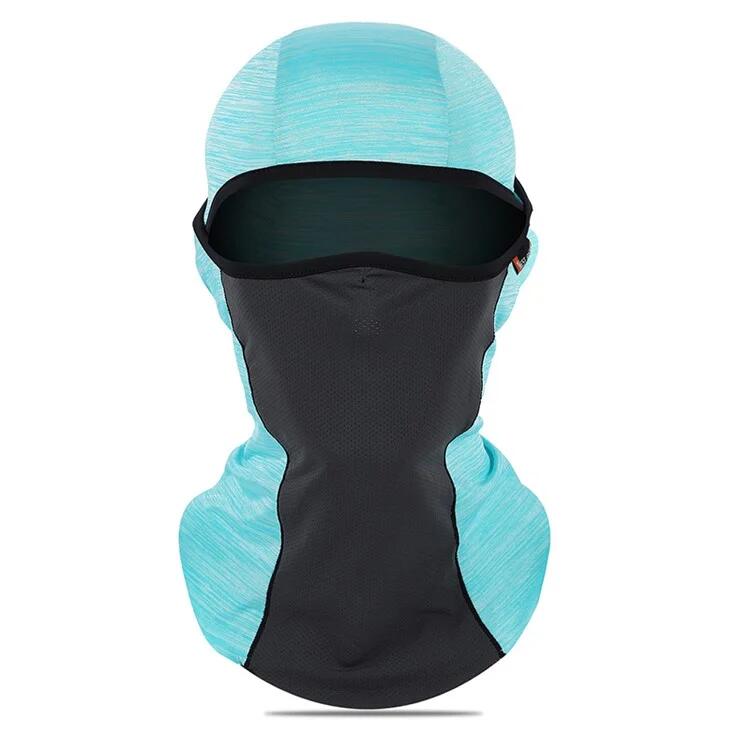 Cache-cou, máscara solar de seda gelada, proteção total, verão, azul