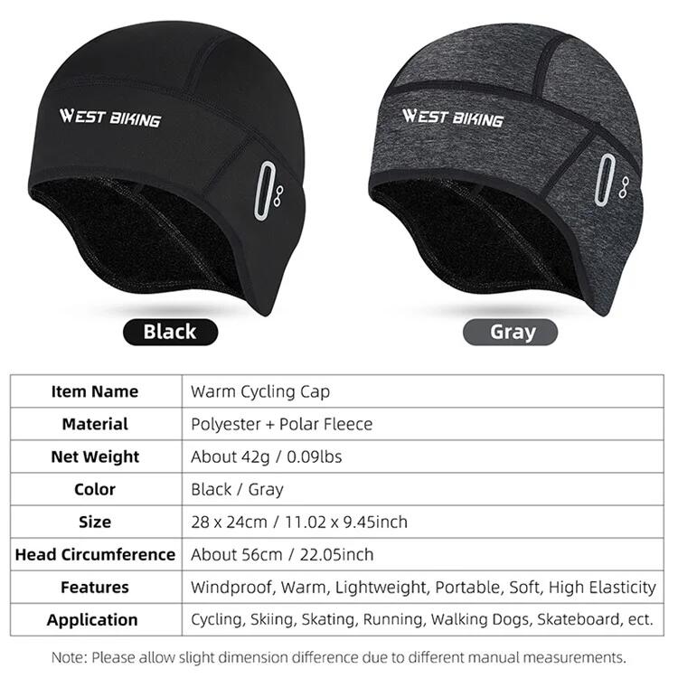 Bonnet Coupe Vent Polaire avec Trous pour Lunettes Noir 4/4
