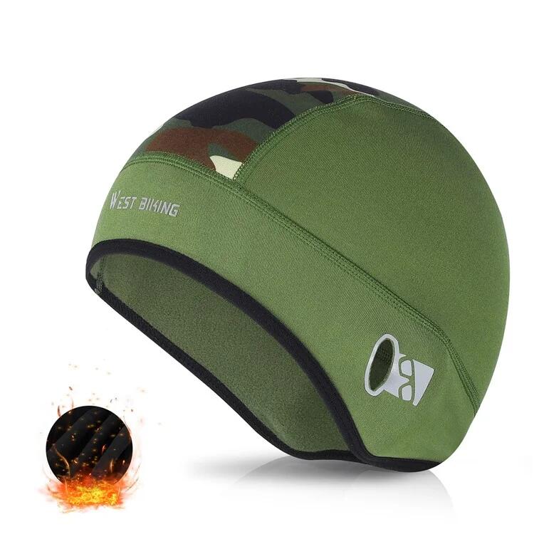 WEST BIKING Warme wintermuts met camouflageprint, gaten voor brillen, groen