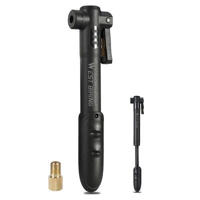Compacte. draagbare fietspomp van plastic. 80 psi