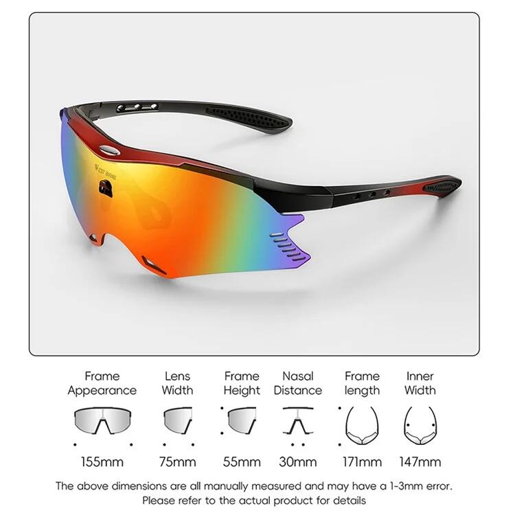 Gafas de sol con protección UV400 y cortavientos 2/4
