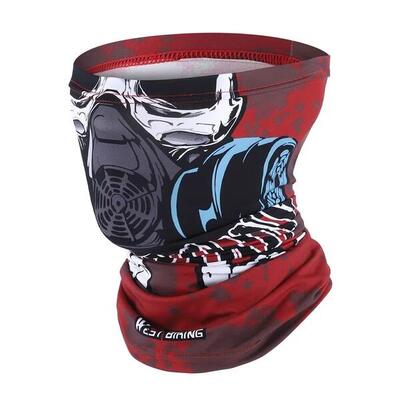 Magische zomer sjaal, anti-uv nekwarmer van ijzijde met rode demon print