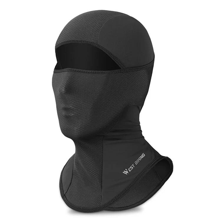 WEST BIKING Cachecol de pesca preto, em seda gelada, com proteção UV