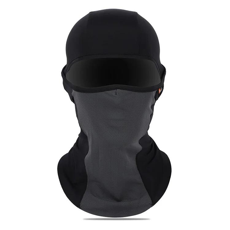 Cache-cou, máscara solar de seda gelada, proteção total, verão, preto