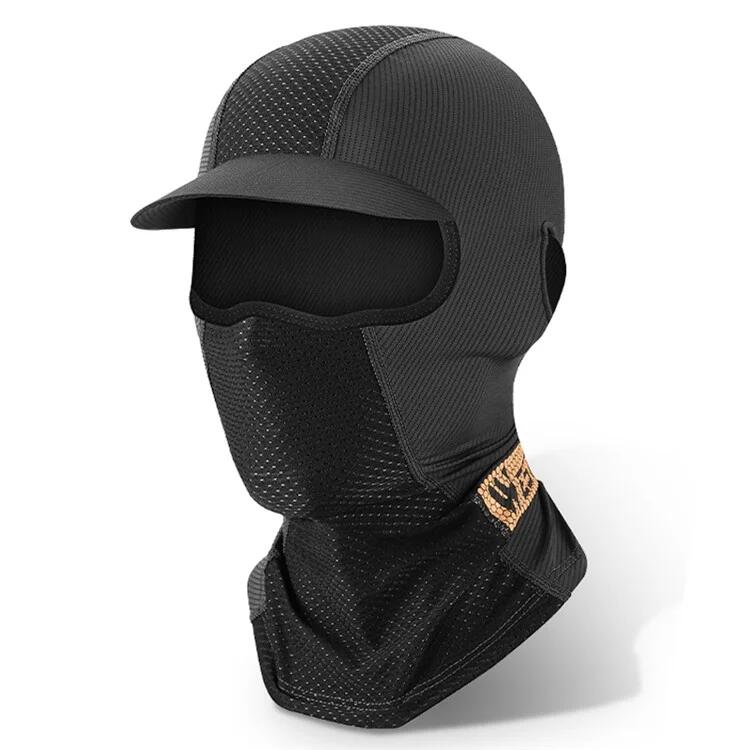 WEST BIKING Balaclava preta de seda gelada com proteção UV e aba de pescador