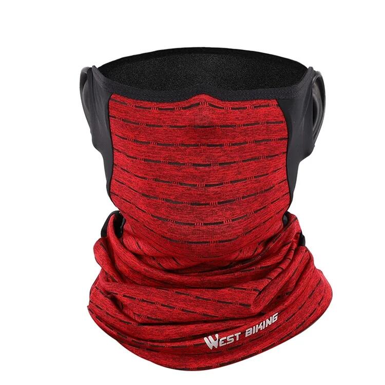 WEST BIKING Collo unisex rosso in seta ghiacciata per protezione solare