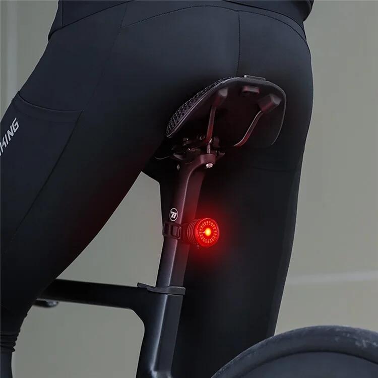Luz traseira para bicicleta 4 modos inteligente detecção alerta 3/5