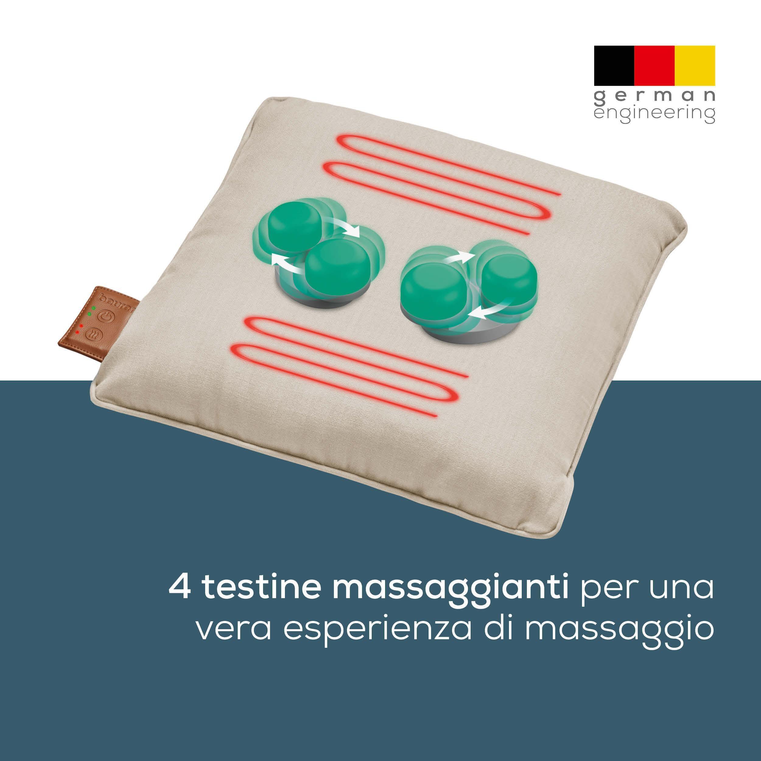 Cuscino massaggiante  shiatsu a batteria con funzione calore MG 139 Beige 3/7