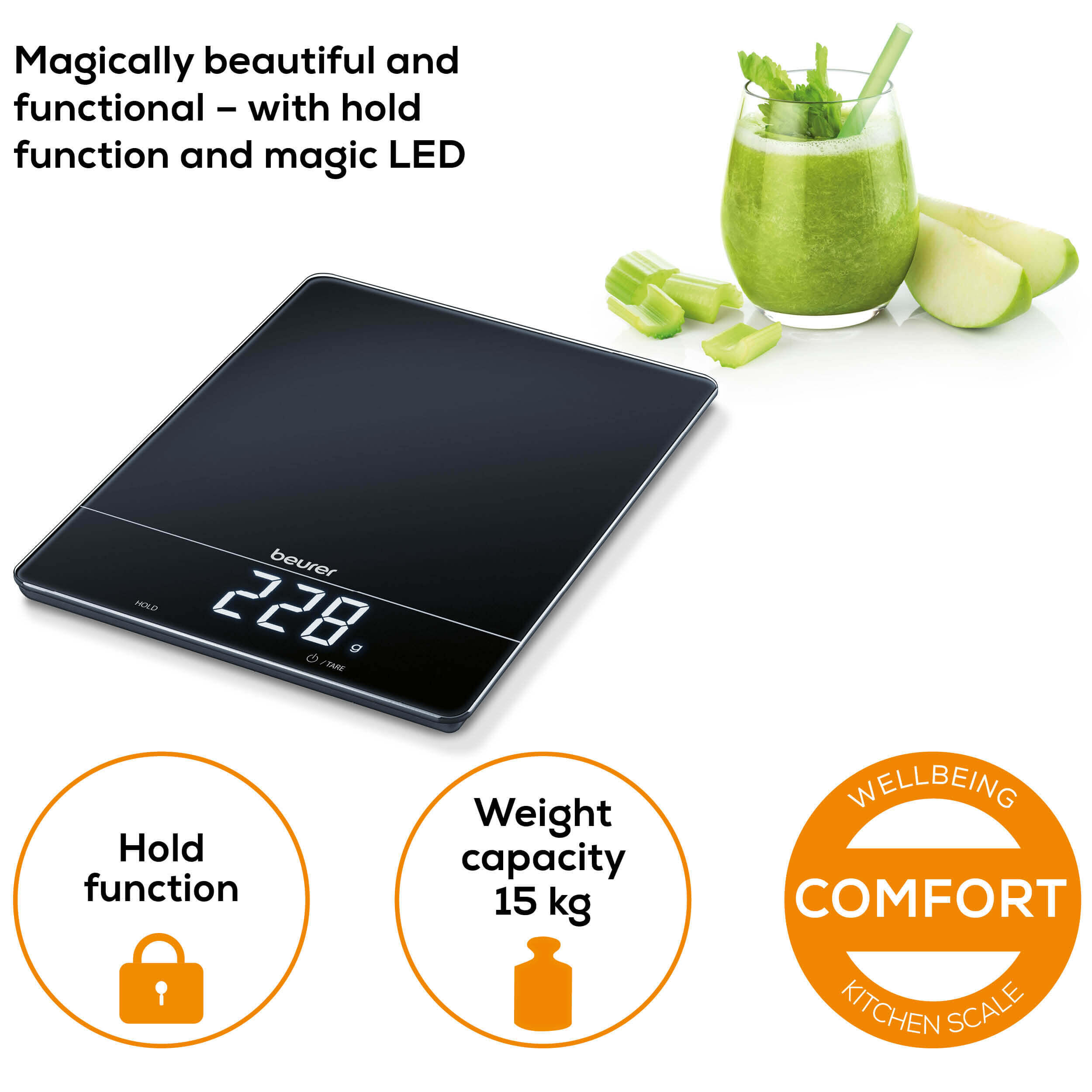 Bilancia per alimenti KS 34 Nero - XL fino a 15 kg 2/7