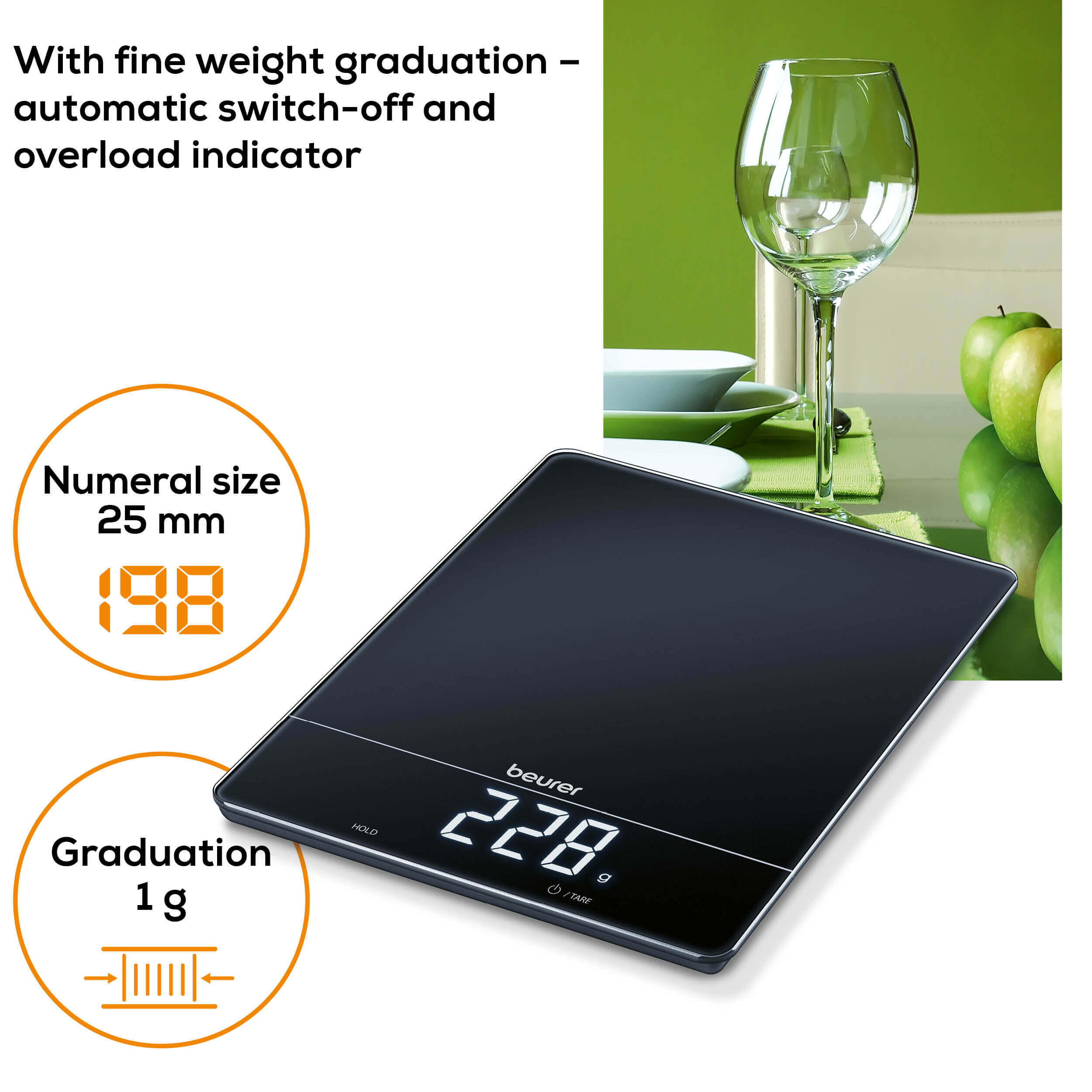 Bilancia per alimenti KS 34 Nero - XL fino a 15 kg 4/7