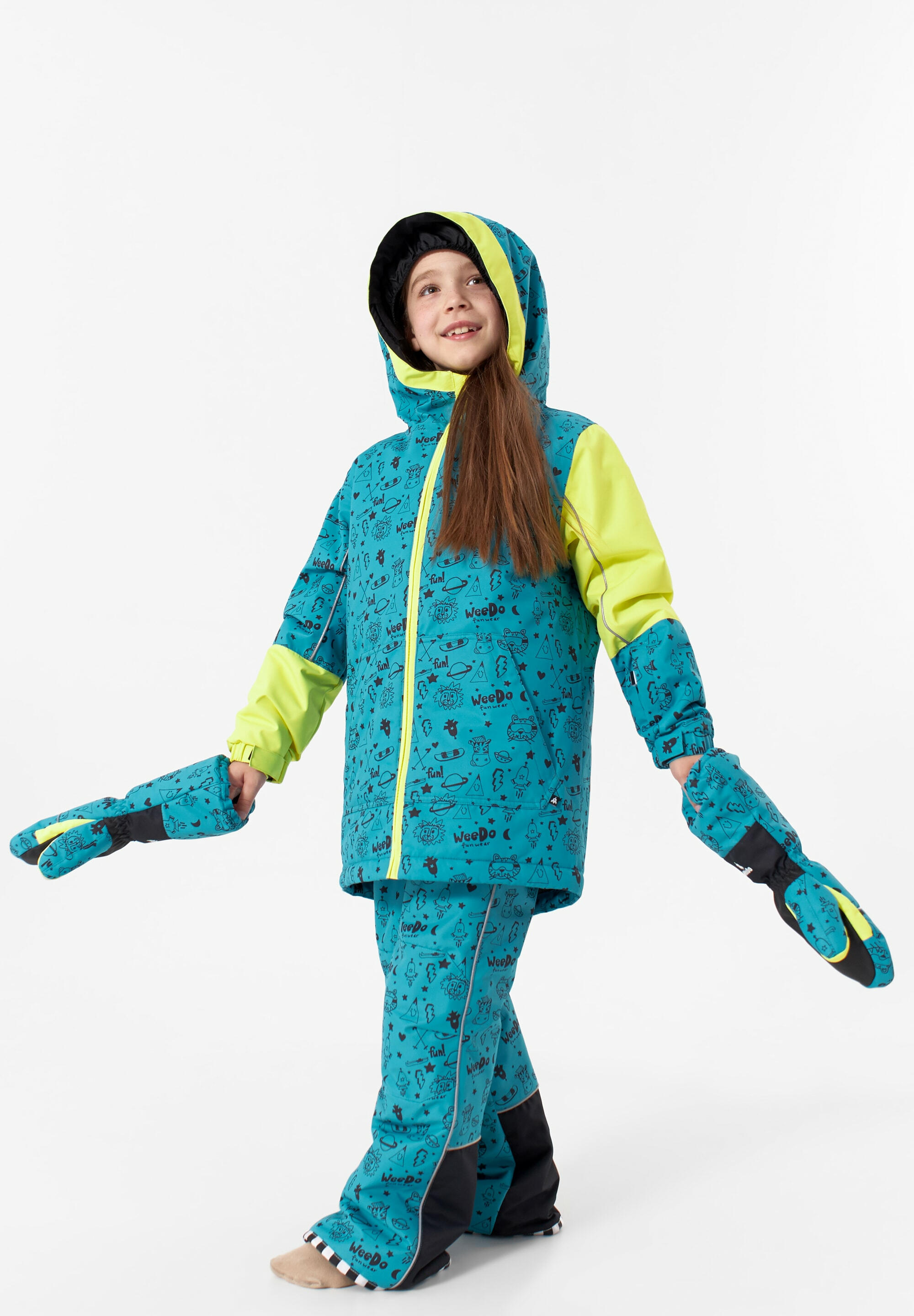 Winterjas COSMO UNIVERSE groenblauw ademend isoleren reflecterend opwarming 4/5