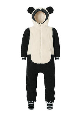 Fleece pak pando panda wit groeisysteem in benen en mouwen