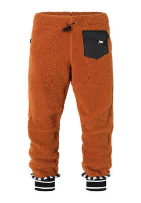 Teddy fleece broek foxdo bruin glad opwarming