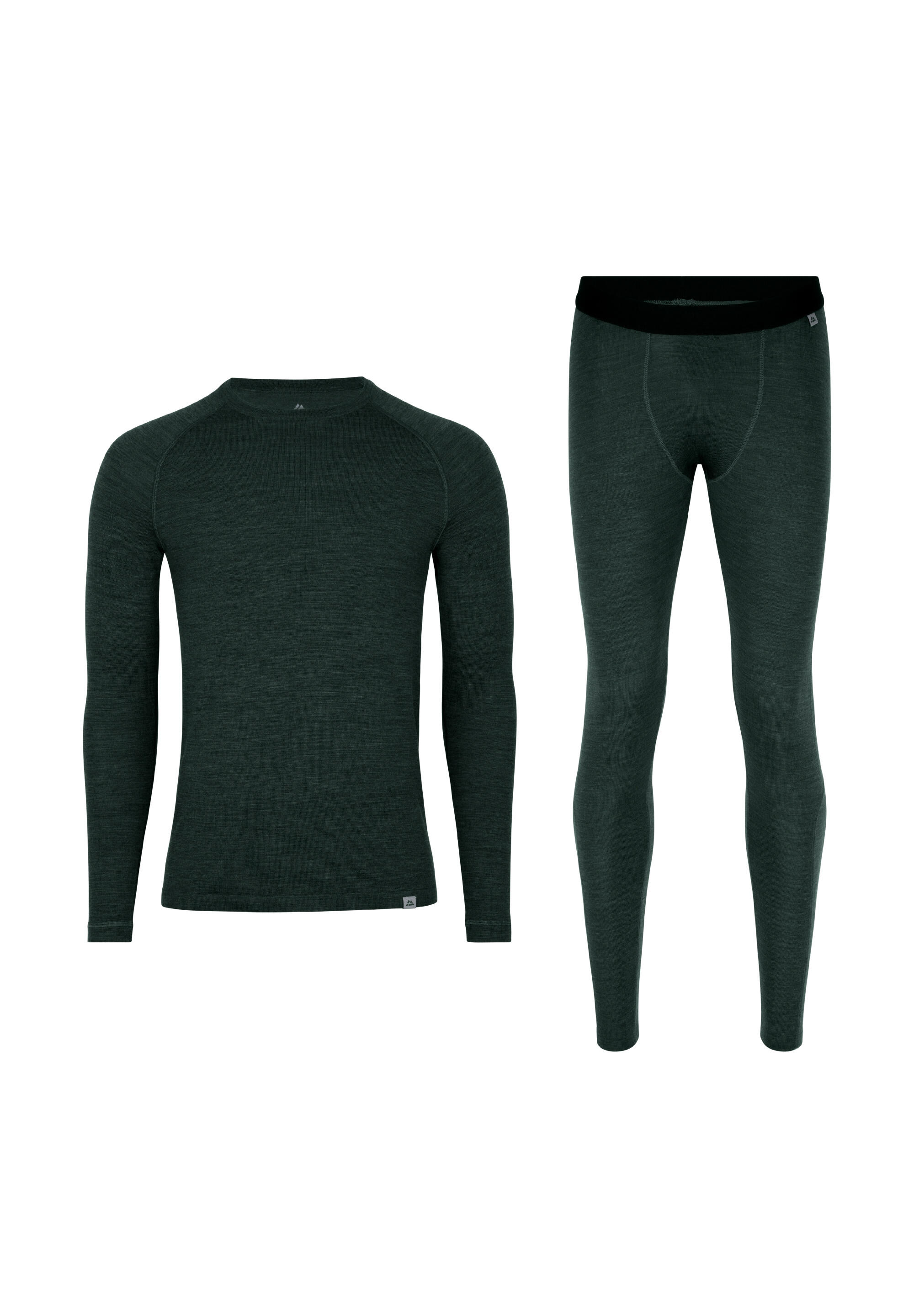 DANISH ENDURANCE Baselayer-Set Merino Baselayer dunkelgrün atmungsaktiv hautfreundlich glatt