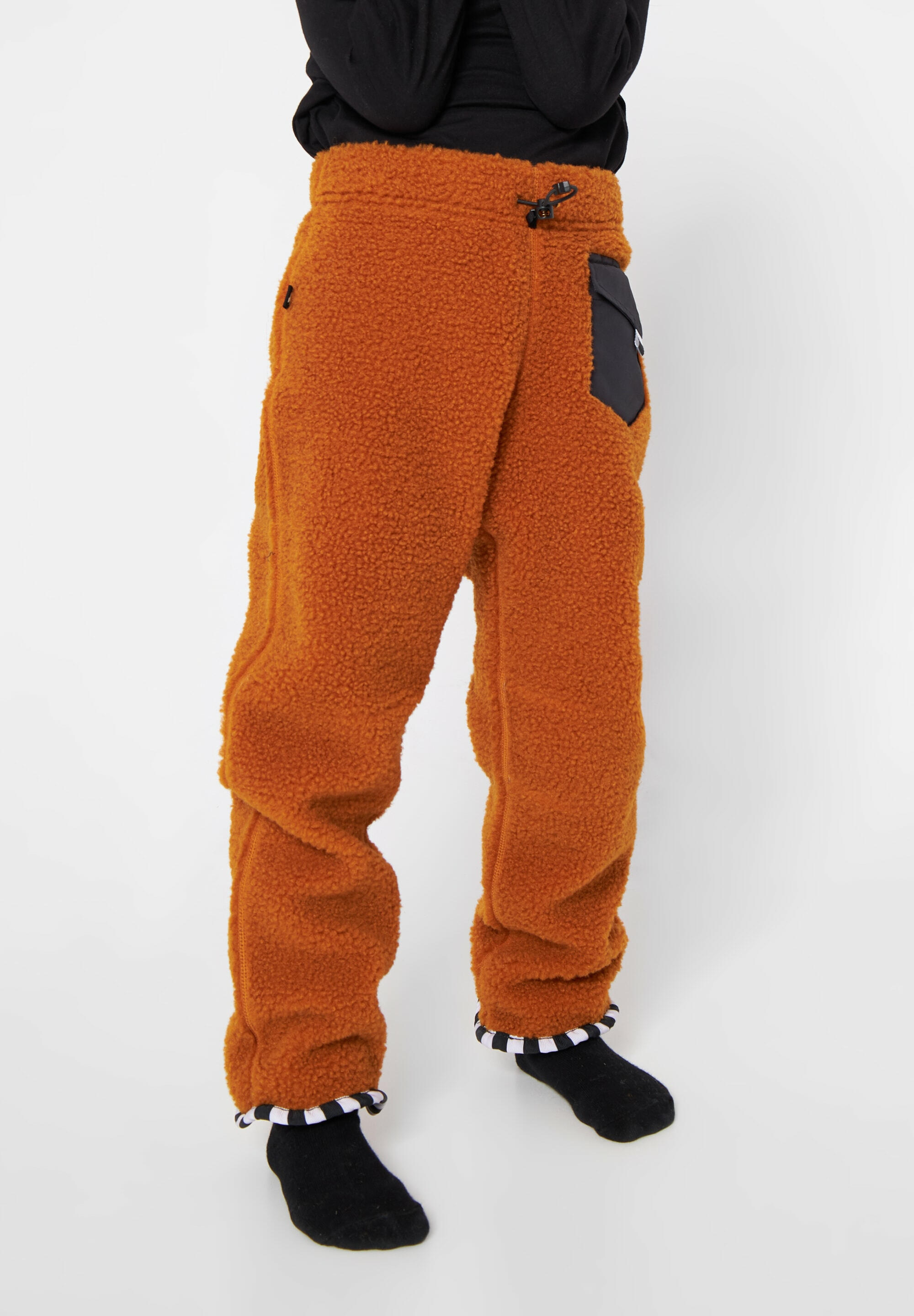 Pantalon en polaire Teddy FOXDO marron lisse réchauffement 3/5