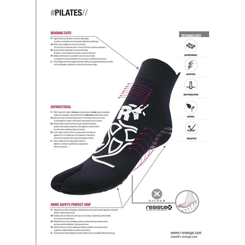 Chaussettes Pilates 1 finger adulte fitness antidérapantes antibactérien noir or
