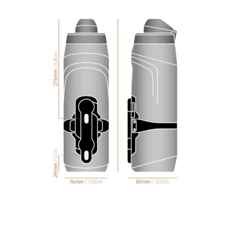 TWIST Bottle 800 + Bike Base Set - transparent noir