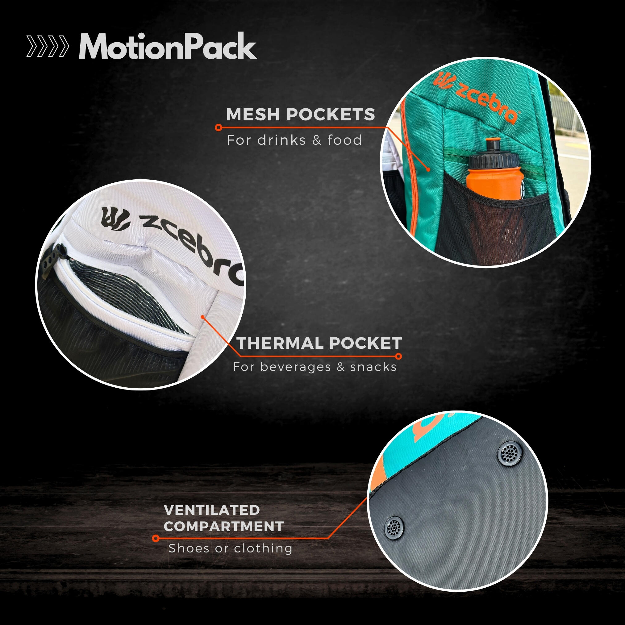Pickleball Sport Zaino Tennis Paddle Tennis Zcebra MotionPack 50l 4/7