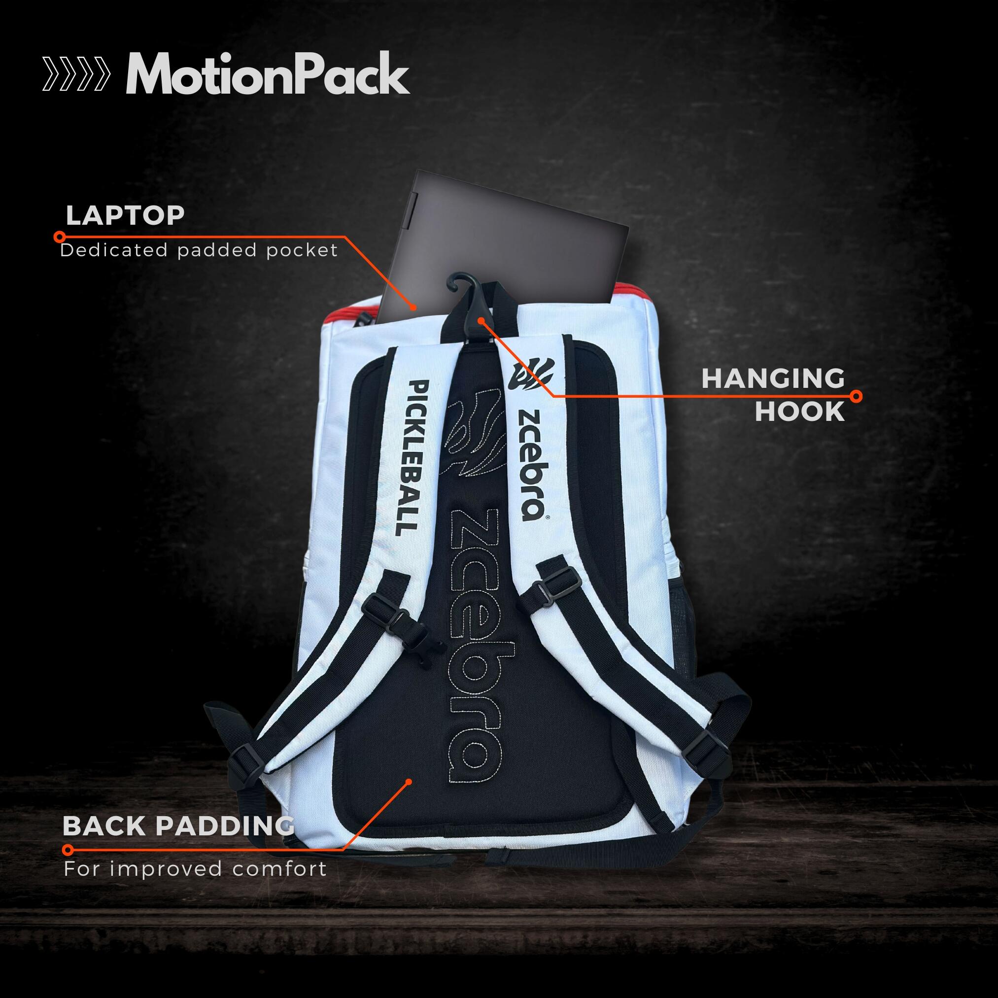 Mochila de Deporte Pickleball Tenis Padel Zcebra MotionPack 50l 3/7