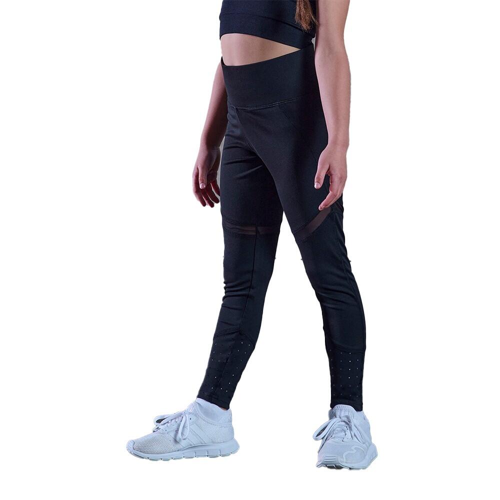 Girls Panelled Leggings (Black) 2/3