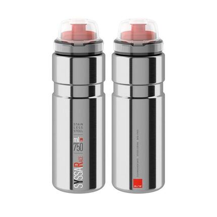 Elite Trinkflasche Syssa Race 750ml, silber glanz, Edelstahl