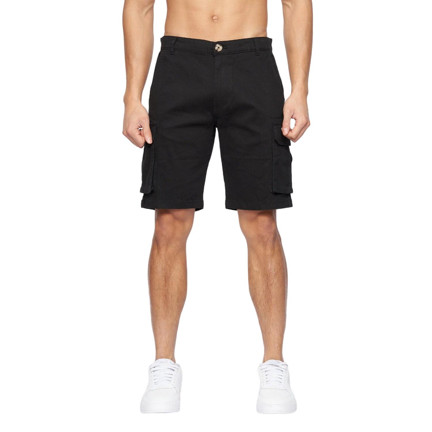 CROSSHATCH Mens Frentons Cargo Shorts (Black)
