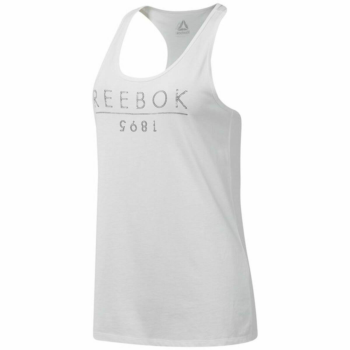 T-shirt para mulher sem mangas reebok 1895 race branco