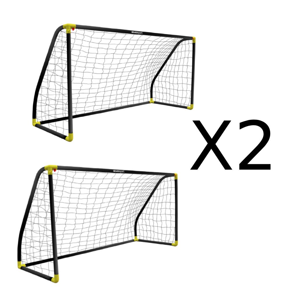 DEVESSPORT Devessport Set 2 Unidades Portería de Fútbol PVC Negra 180x91x120 cm
