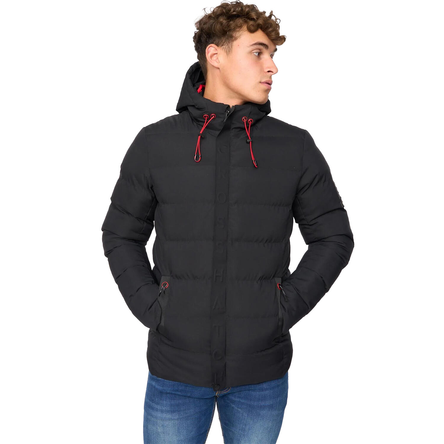 Mens Kampleys Embossed Padded Jacket (Black) 2/4