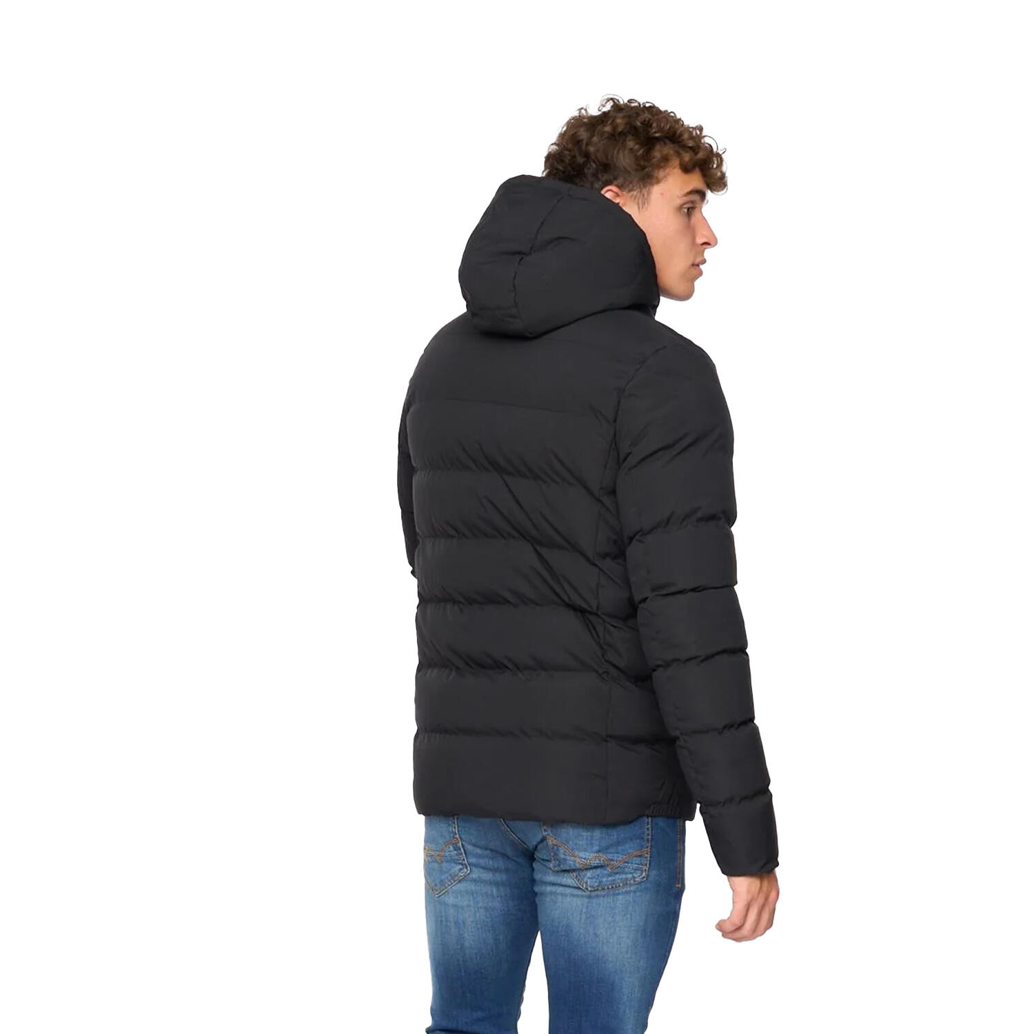 Mens Kampleys Embossed Padded Jacket (Black) 3/4