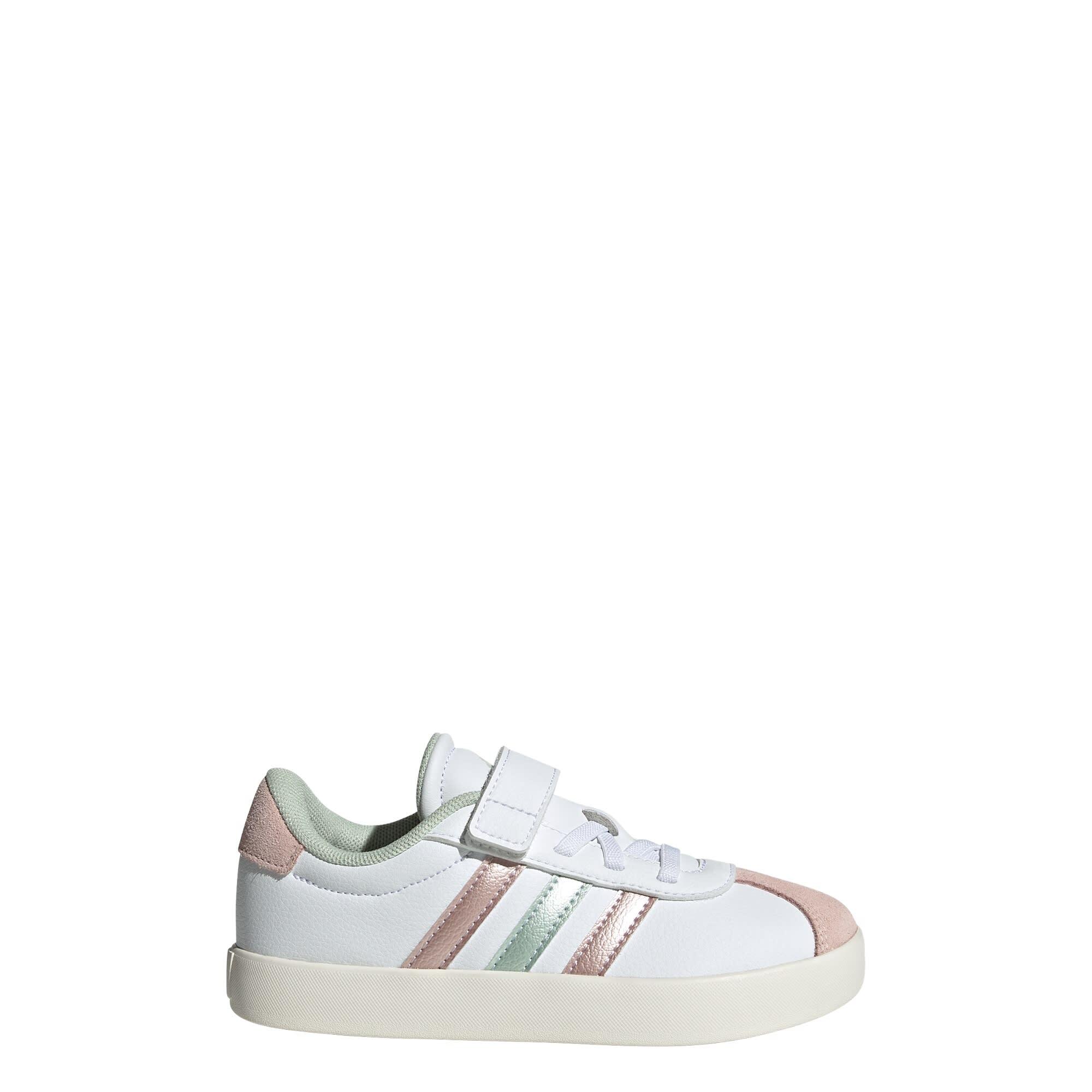 Adidas - Chaussure De Skateboard Vl Court 3.0 Enfants - Chaussures De Sport - Blanc|rose|vert - 32 - Decathlon