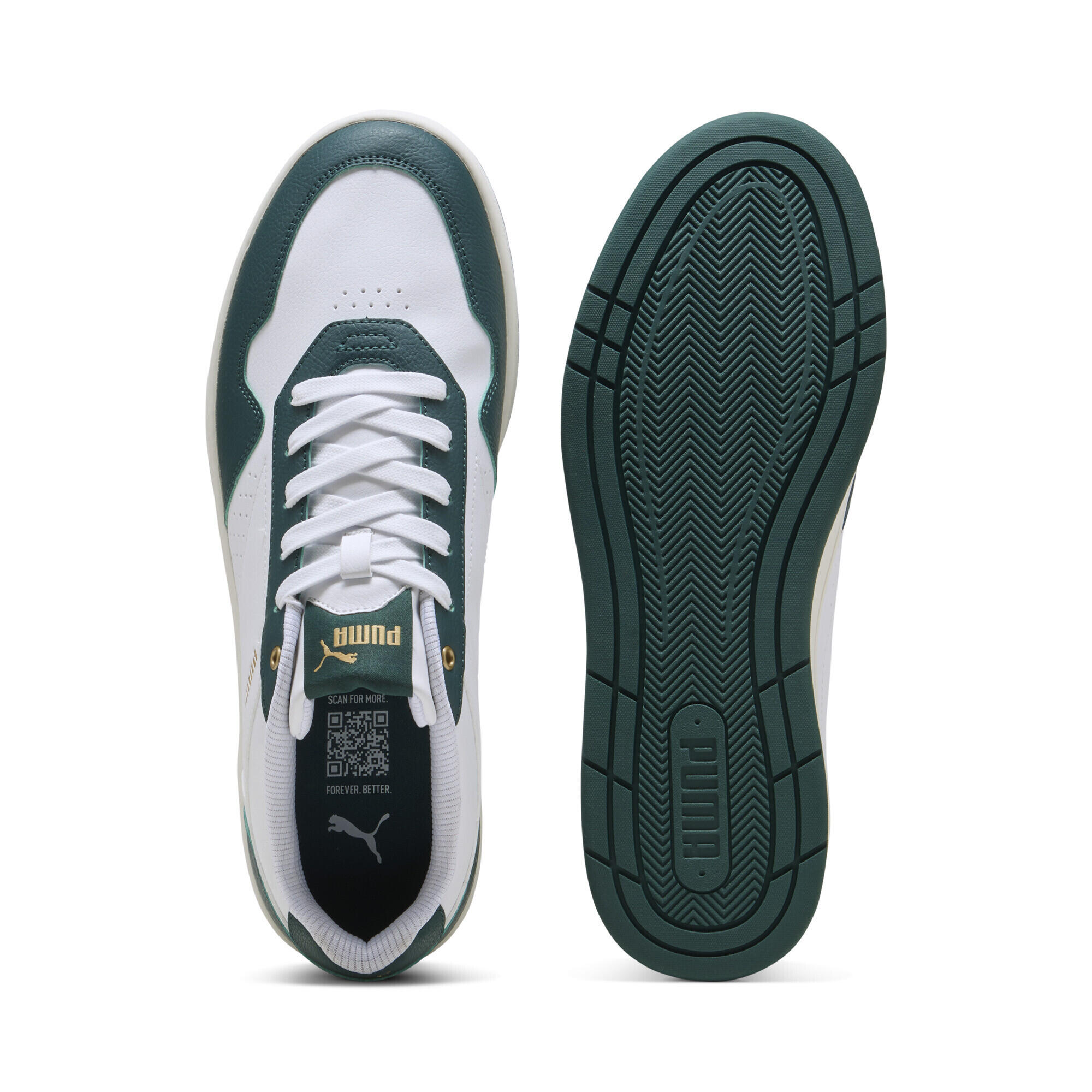 Court Classic sneakers PUMA White Dark Myrtle Gold Green 6/7