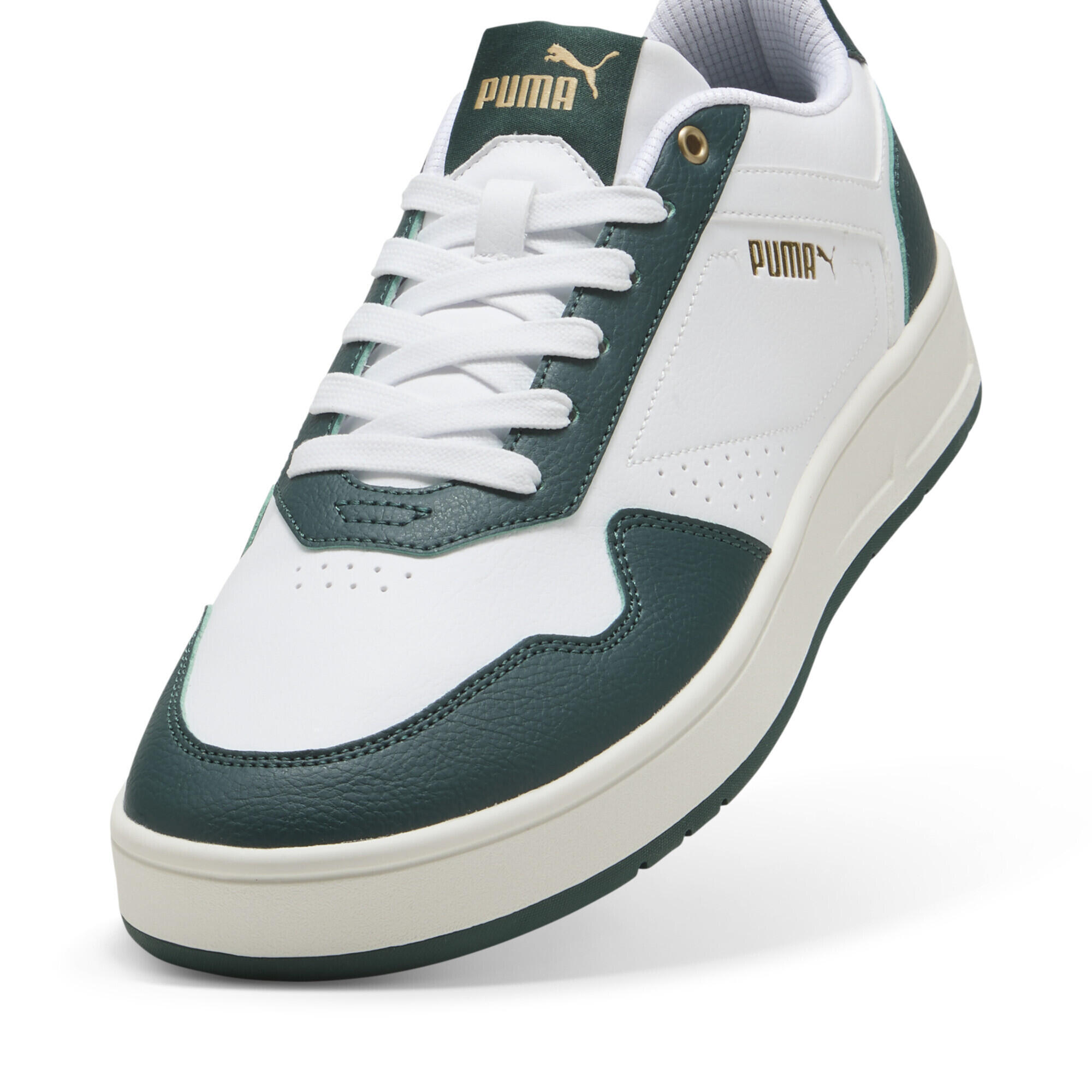 Court Classic Sneakers Erwachsene PUMA White Dark Myrtle Gold Green 6/15