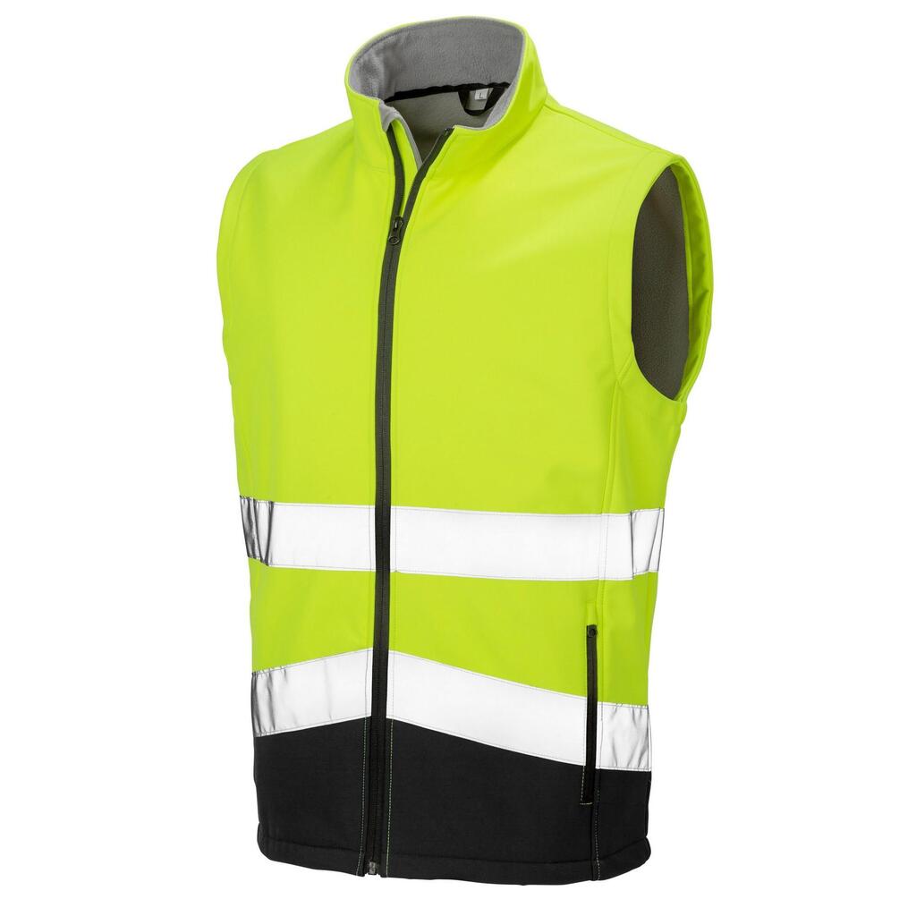 Mens Softshell HiVis Gilet (Fluorescent Yellow/Black)
