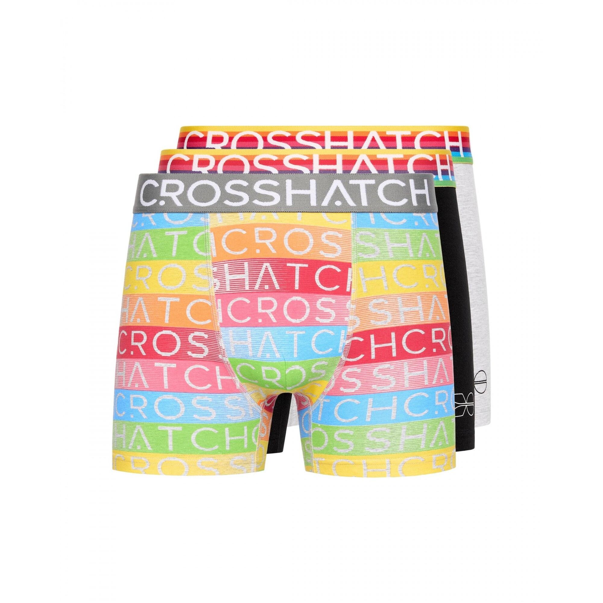 CROSSHATCH Mens Rainbow Mix Boxer Shorts (Pack of 3) (Grey)