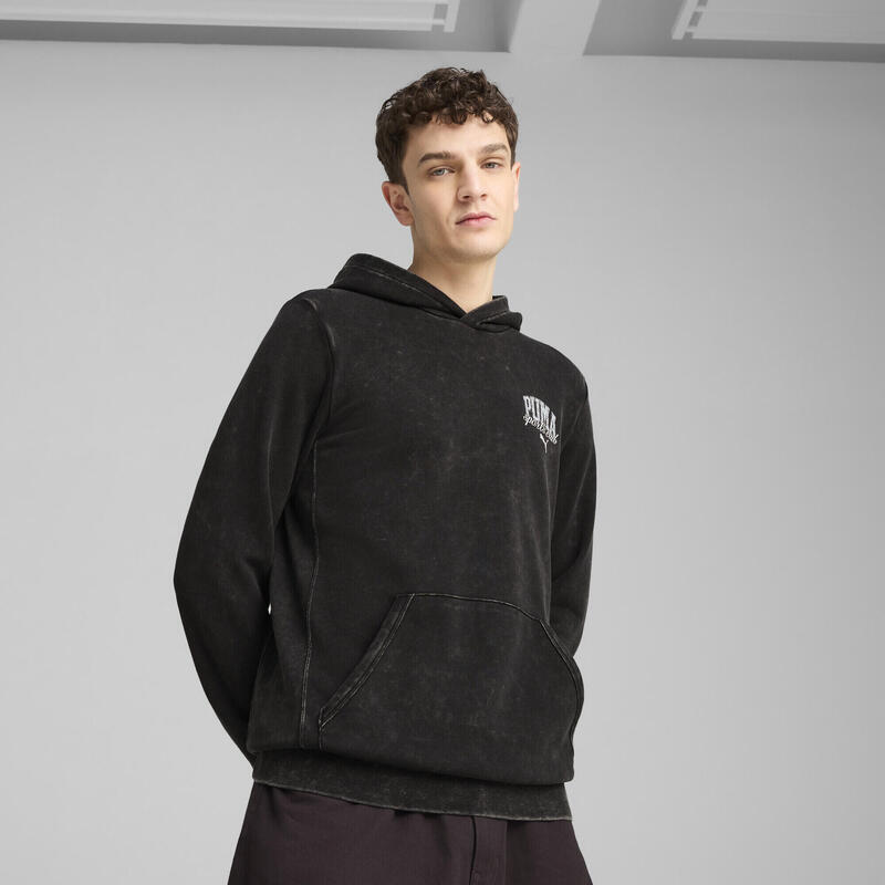 Manșoane de compresie alergare bărbați Class Washed Hoodie Negru PUMA Black