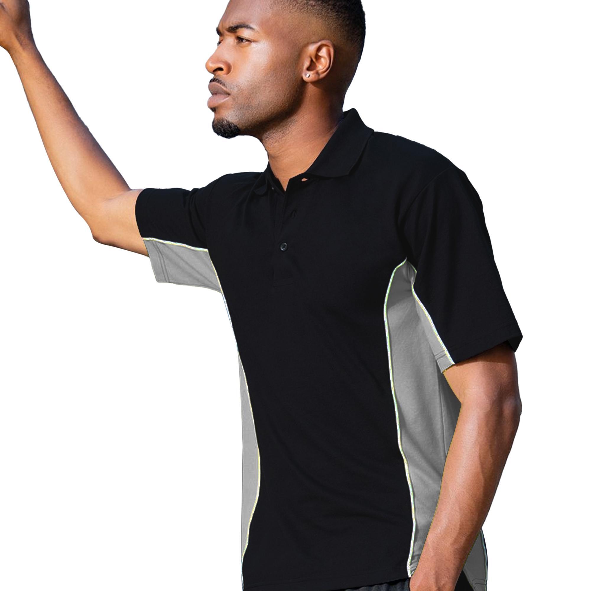 Pique Pique Camisa Polo de manga curta (Preto-acinzentado/branco) 2/3