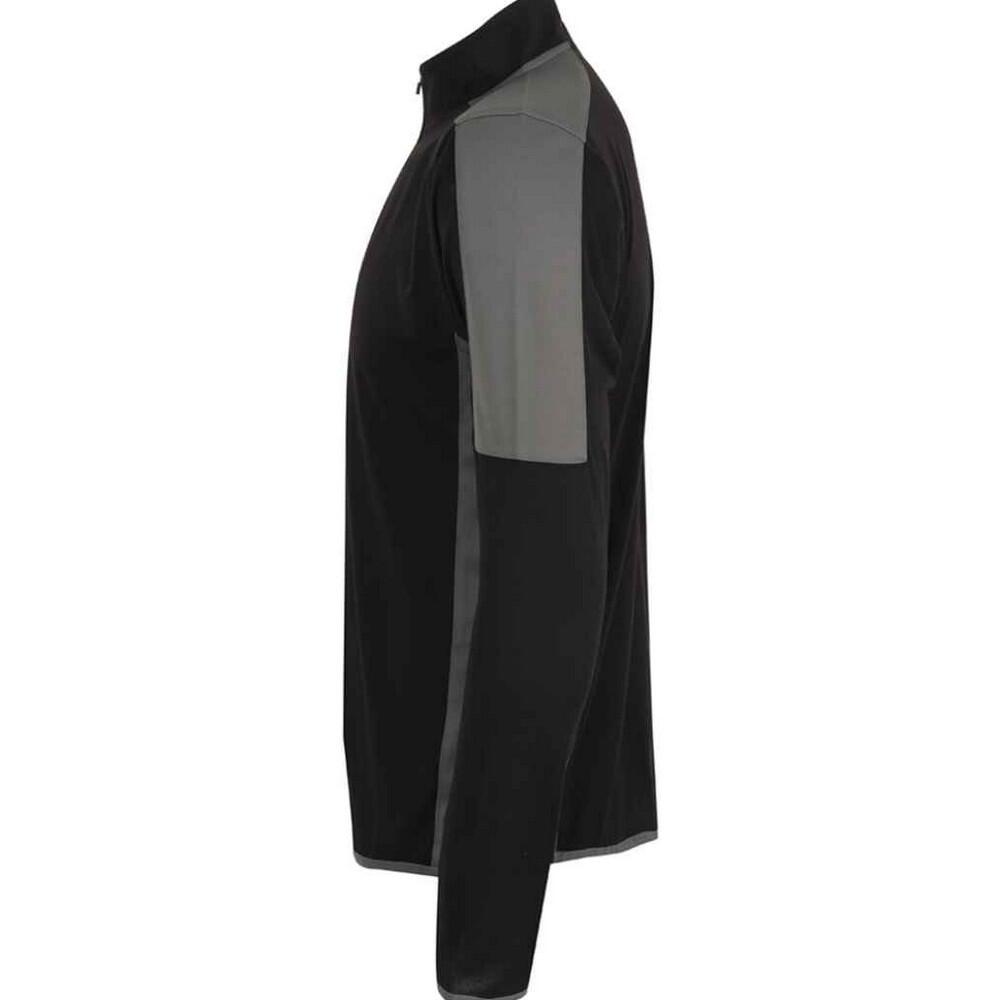 Kontrast Zip Midlayer Top Herren Schwarz/Metall-Grau 3/3