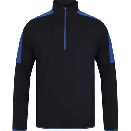 Kontrast Zip Midlayer Top Herren Marineblau/Königsblau