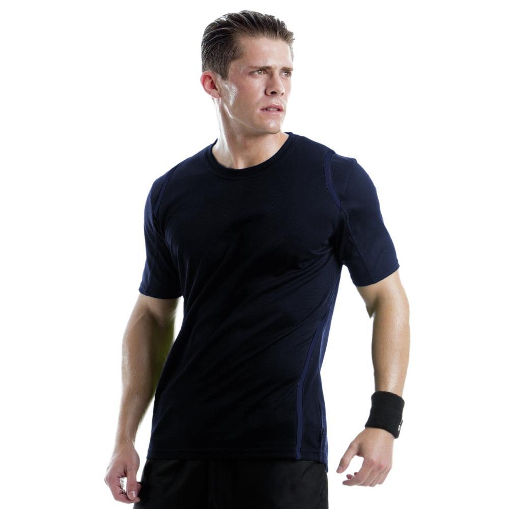 Cooltex® Calções Sleeved T-Shirt / Moda esportiva masculina (Azul Marinho/Azul 3/3
