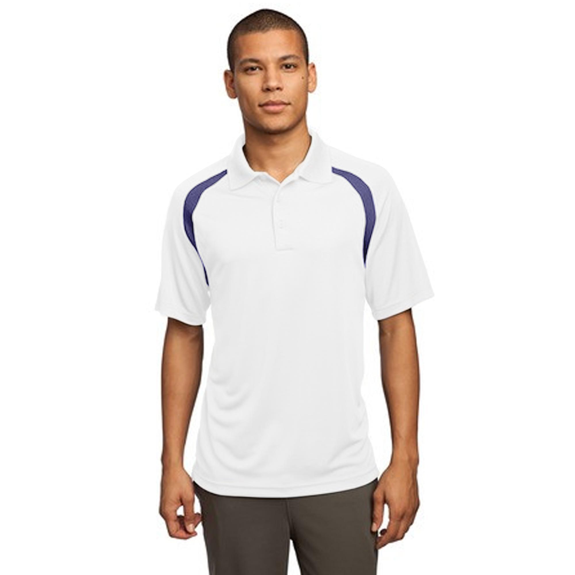 ® Homem Cooltex® Riviera Polo Shirt / Homem Sportswear (Branco/Azul Marinho) 3/3