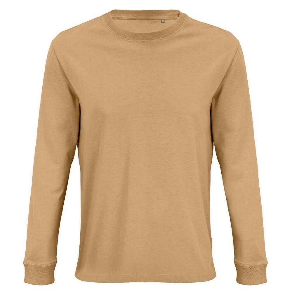 SOL'S Unisex Adult Pioneer Cotton LongSleeved TShirt (Dark Beige)