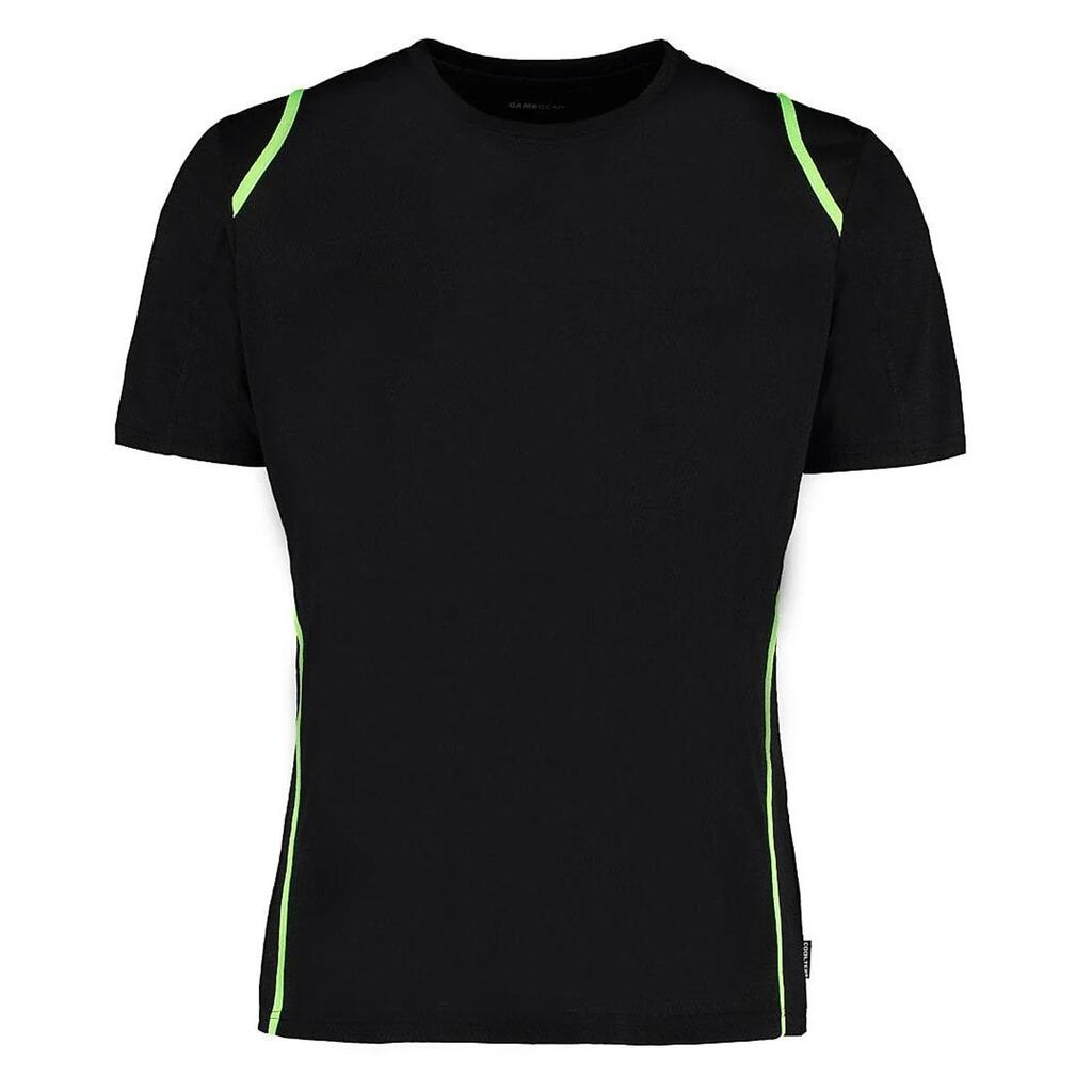 ® Cooltex® Short Sleeved TShirt / Mens Sportswear (Black/Flourescent Lime)