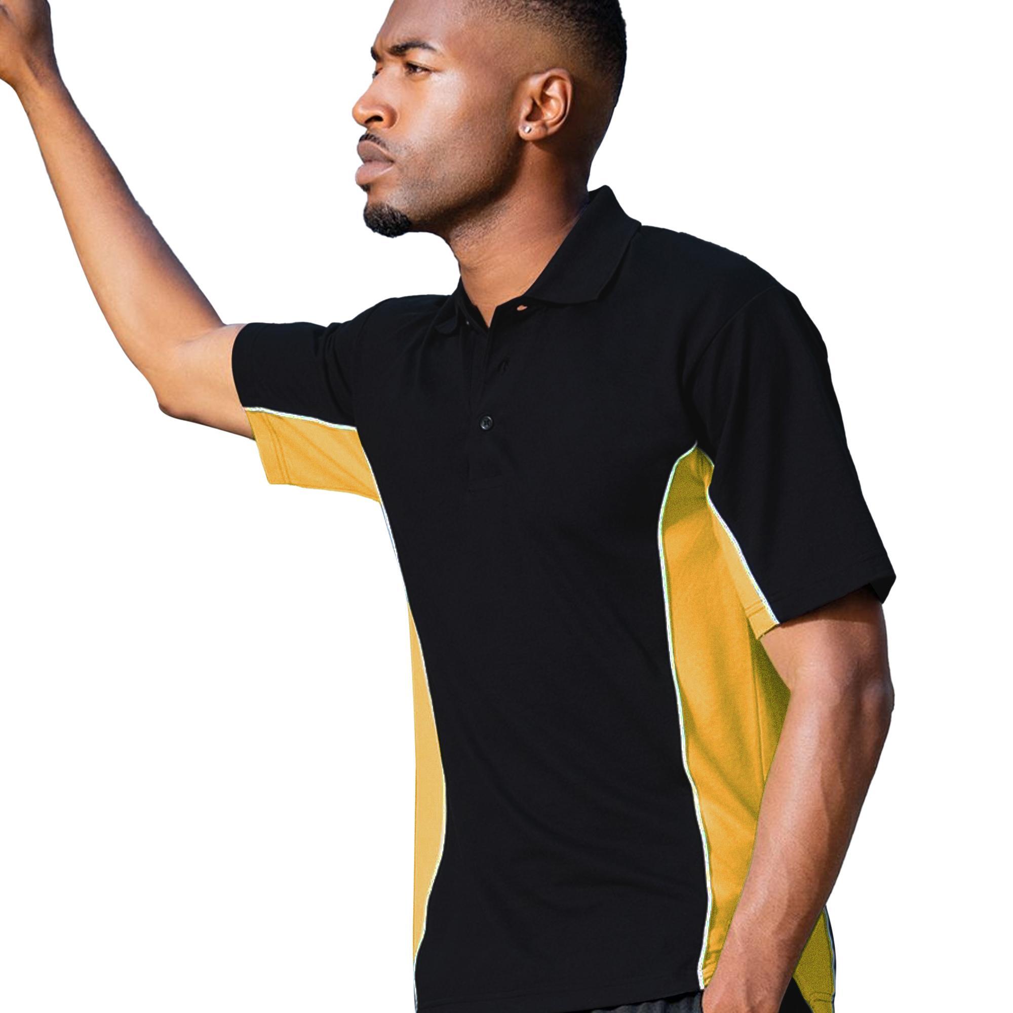 Pique Pique Camisa Polo de manga curta (Preto/amarelo sol/branco) 2/3