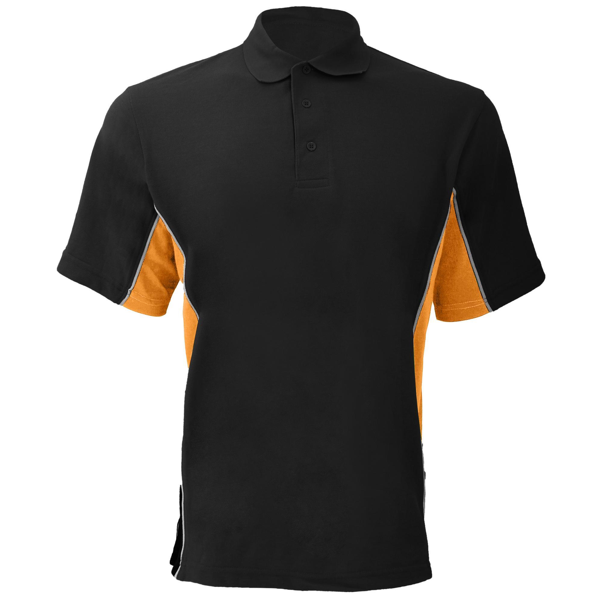 GAMEGEAR ® Polo Manica Corta Uomo GAMEGEAR Nero/Arancio/Bianco