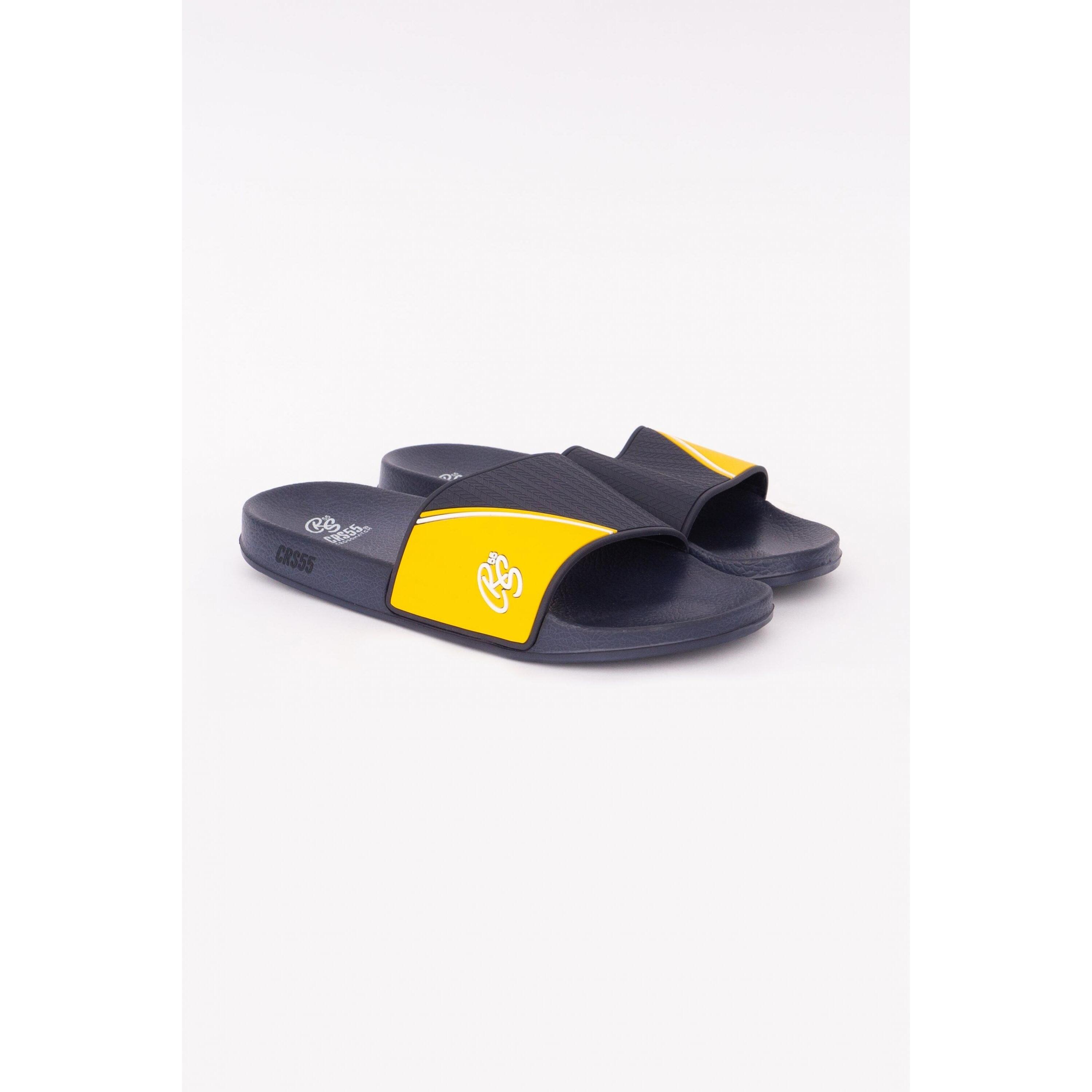 navy blue / yellow