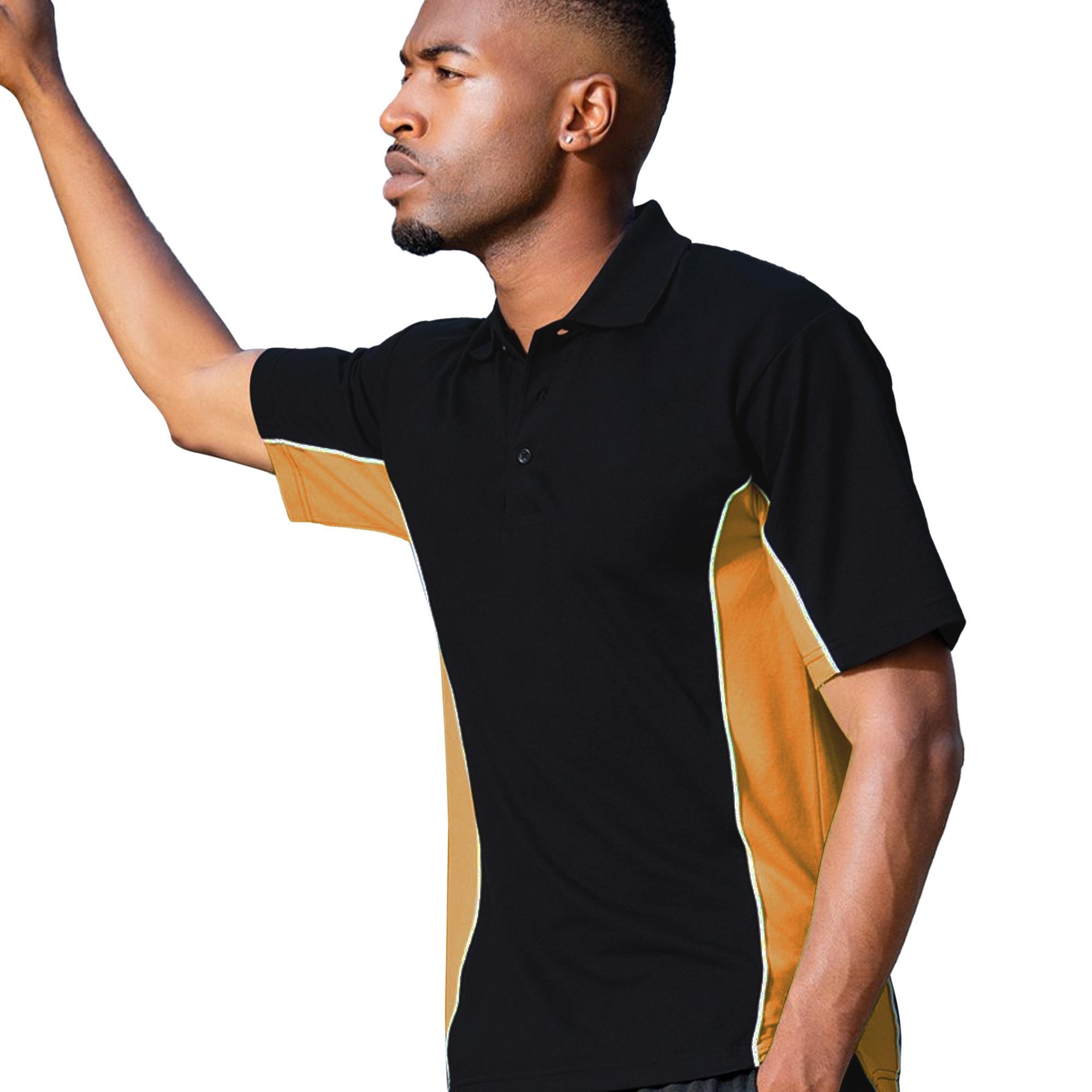 Pique Pique Camisa Polo de manga curta (Preto/ouro/branco) 2/3