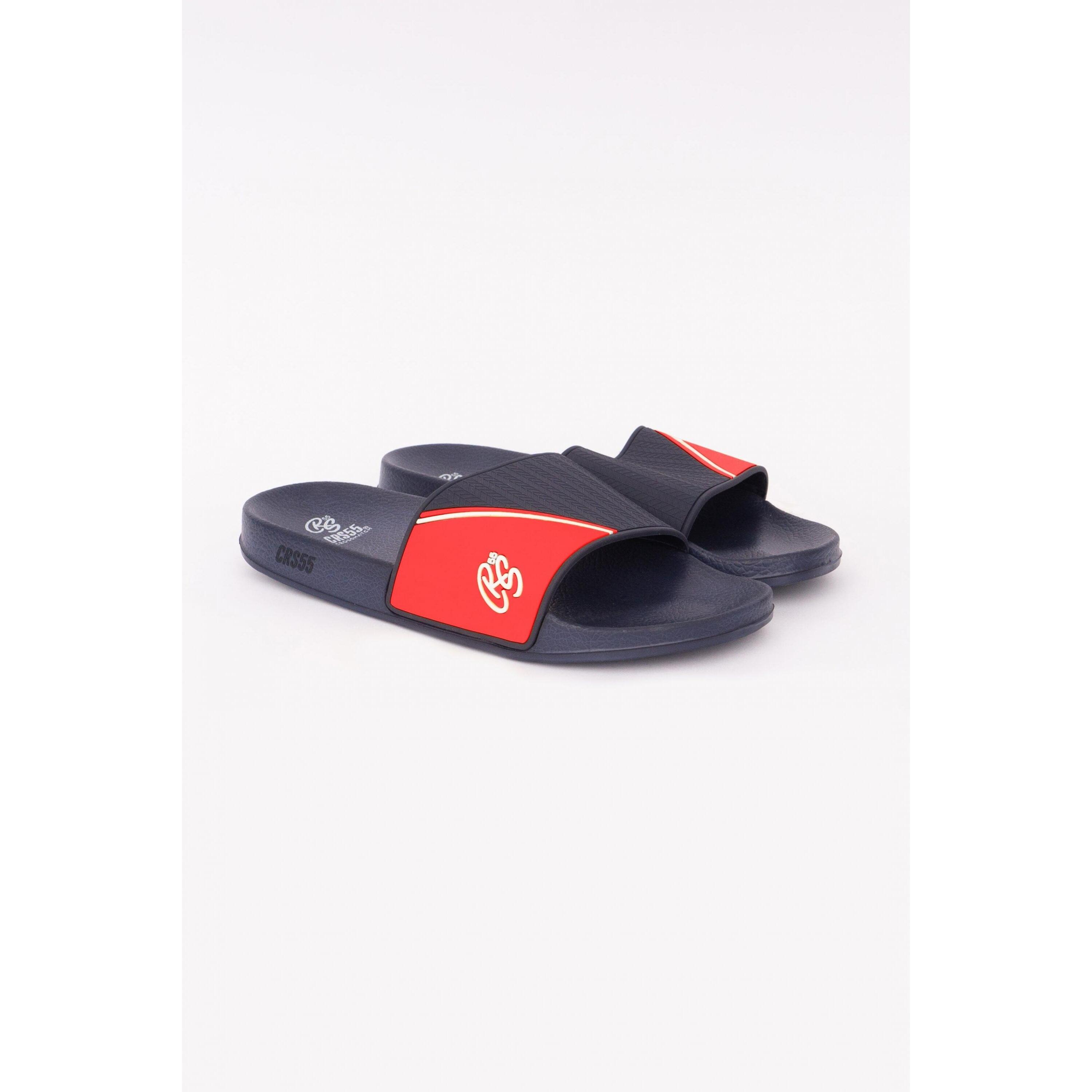 navy blue / red