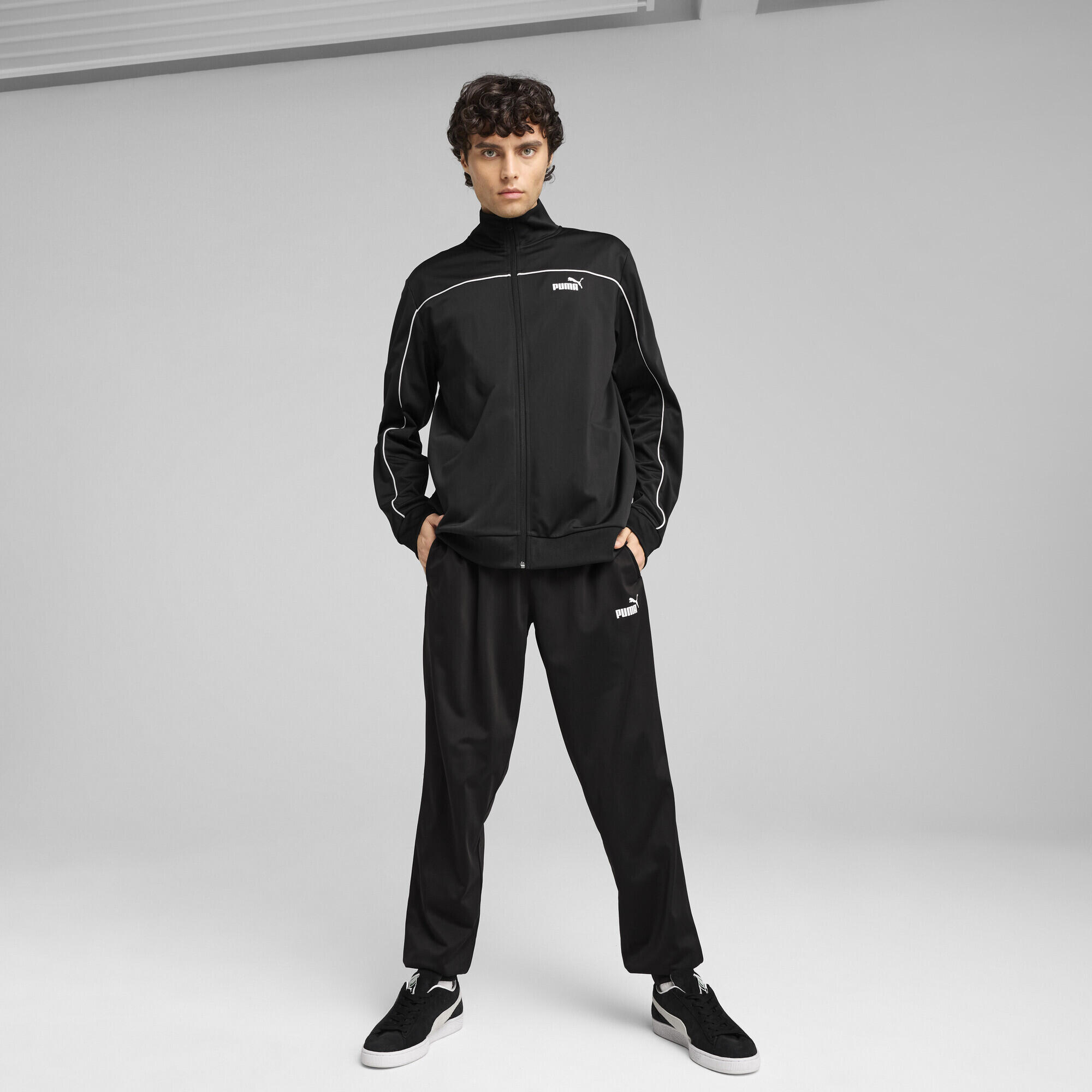 Poly-trainingspak met biezen voor heren PUMA Black 6/7