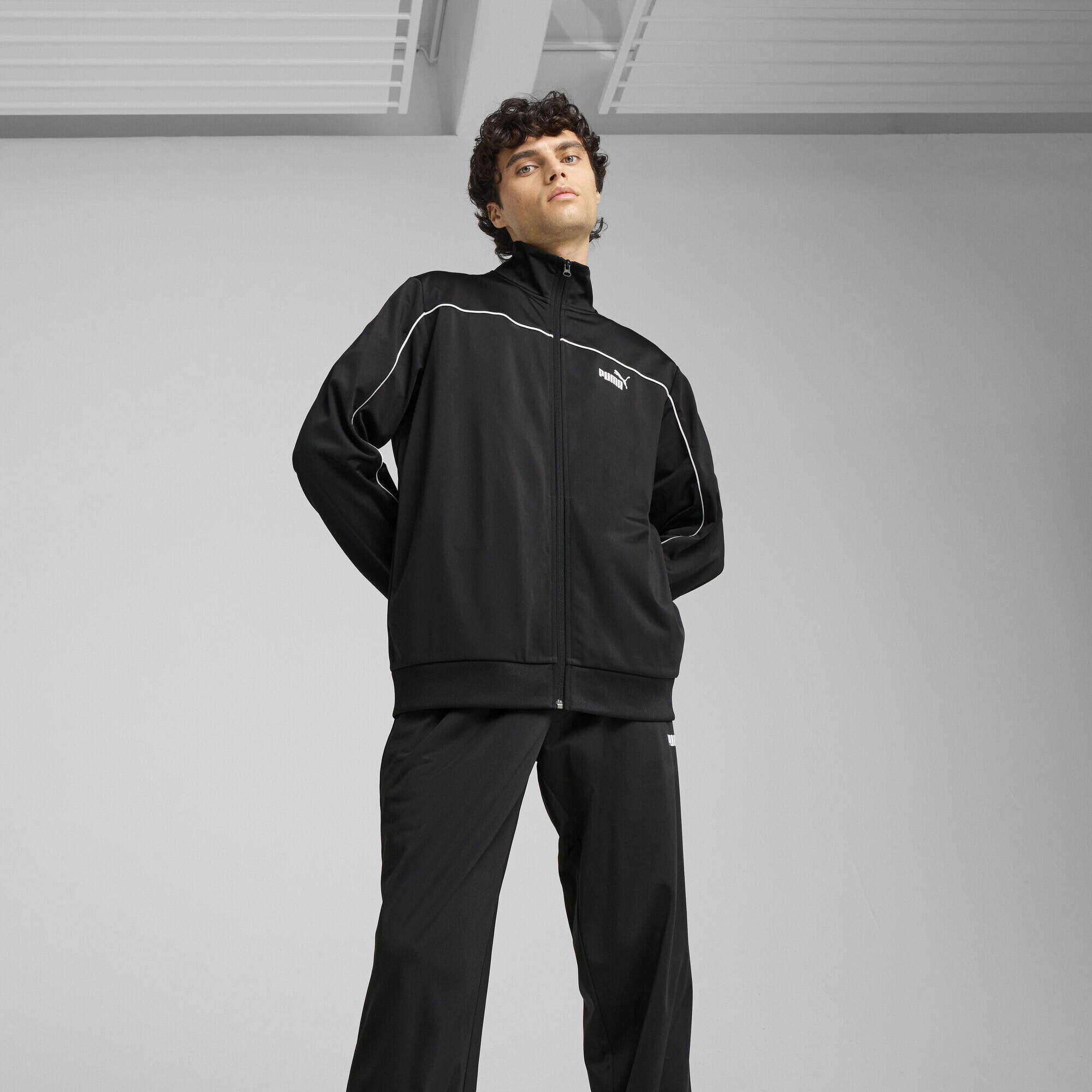 Fato-de-treino corrida Homem Paspas Poly Treiningsanzug Mit Paspeln PUMA Black 4/7